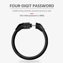 Load image into Gallery viewer, Durable 4-Digit Password Bicycle Lock