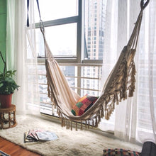 Load image into Gallery viewer, Bohemian Style – Long Tassel Canvas Hammock