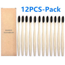 Load image into Gallery viewer, Eco-friendly 12 & 10-Pack Soft Bristle Bamboo Toothbrushes
