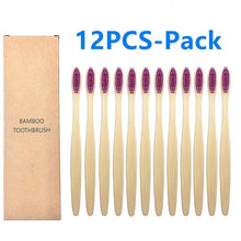 Load image into Gallery viewer, Eco-friendly 12 & 10-Pack Soft Bristle Bamboo Toothbrushes
