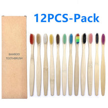 Load image into Gallery viewer, Eco-friendly 12 & 10-Pack Soft Bristle Bamboo Toothbrushes