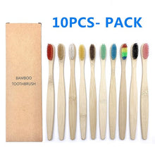 Load image into Gallery viewer, Eco-friendly 12 & 10-Pack Soft Bristle Bamboo Toothbrushes