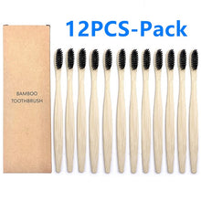 Load image into Gallery viewer, Eco-friendly 12 & 10-Pack Soft Bristle Bamboo Toothbrushes