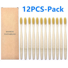 Load image into Gallery viewer, Eco-friendly 12 & 10-Pack Soft Bristle Bamboo Toothbrushes