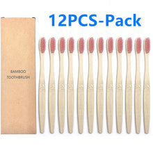 Load image into Gallery viewer, Eco-friendly 12 & 10-Pack Soft Bristle Bamboo Toothbrushes