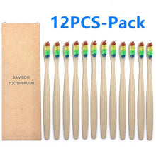 Load image into Gallery viewer, Eco-friendly 12 & 10-Pack Soft Bristle Bamboo Toothbrushes