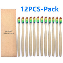 Load image into Gallery viewer, Eco-friendly 12 &amp; 10-Pack Soft Bristle Bamboo Toothbrushes
