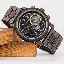 Load image into Gallery viewer, BOBO BIRD Wood &amp; Stainless Steel Waterproof W-T044 Men&#39;s Chronograph Watch
