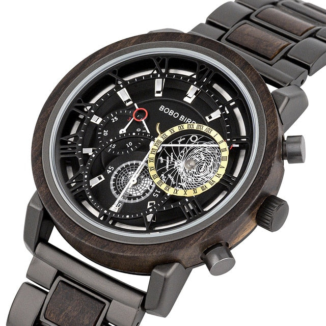 人気定番の Steel Stainless & Wood BIRD BOBO W-T044 Watch Men's ぬいぐるみ