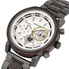Load image into Gallery viewer, BOBO BIRD Wood &amp; Stainless Steel Waterproof W-T044 Men&#39;s Chronograph Watch
